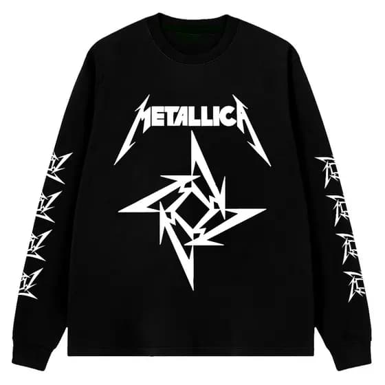 Moletom Gola Redonda Careca Metallica Master Of Puppets Banda Rock Graphic World Tour Unissex