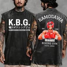 Camiseta Regata ESTONADA Lavada Kamogawa Boxing Anime Gym Hajime no Ippo Graphic Fitness Unissex