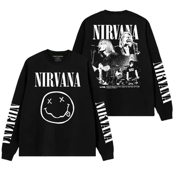 Moletom Gola Redonda Careca Nirvana Kurt Cobain In Utero Album Banda Graphic World Tour Unissex