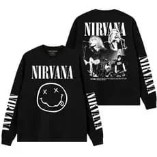 Moletom Gola Redonda Careca Nirvana Kurt Cobain In Utero Album Banda Graphic World Tour Unissex