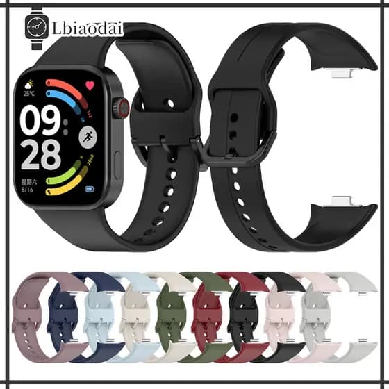 Pulseira De Silicone Original Para Relógio Smartwatch Redmi Watch 6 5 4/Mi Band 9 Pro/8 Pro Strap Acessórios
