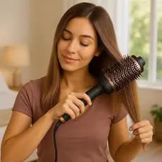 Escova Secadora Alisadora Modeladora Ondulador Finalização Enrola Pontas Cabelo Cachos