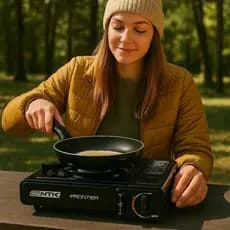 Fogareiro Elétrico Bocas Camping Aquecedor Alimento Panelas Esquenta Fazer Preparo Viagem