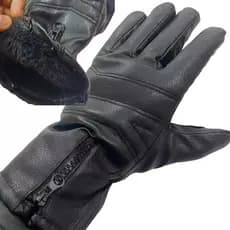 Luva Par Motoqueiro Motocicleta Proteção Contra Frio Manta Térmica Couro Premium