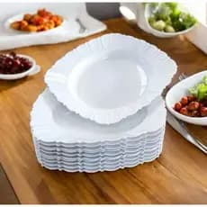 Kit 20 Pratos Fundos Plástico Reutilizáveis Festa