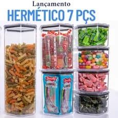 Kit 7 Potes Hermeticos Sextavado Unico no Brasil.