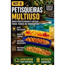 Kit 6 Petisqueiras Multiuso Verde Azul Amarela Copa do Mundo