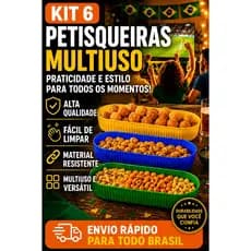 Kit 6 Petisqueiras Multiuso Petisco Azul Verde Amarela