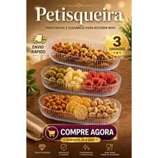 Kit 3 Petisqueiras Acrílico Transparente LANÇAMENTO