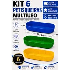 Kit 6 Petisqueiras Coloridas Multiuso Gourmet
