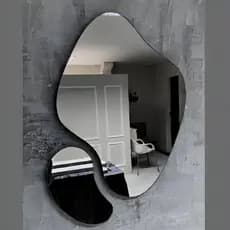 Espelho Orgânico Grande Elegânce Orgânico Moderno Abstrato Futurista Kit Duas Peças Decorativas