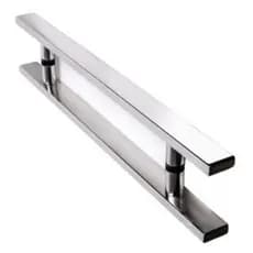 Puxador Barra Reta Chata Regular de Alumínio Maciço Para Porta de Madeira Vidro Alumínio 30X20CM