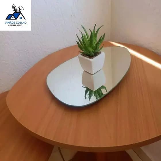 Bandeja Travessa Espelho Organico Decorativo Mesa Natal Decoração