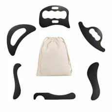 Liberação Miofascial Kit com 6 Instrumentos Massageadores / Fisioterapia + Sacola Transporte