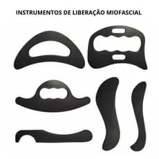 Instrumentos Liberação Miofascial IASTM Massageador Pontos Gatilho Fisioterapia Panturrilha Trapézio