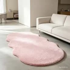 Tapete para sofá de sala de estar com textura de pele de coelho, tapete decorativo para cabeceira, tapete de imitação es