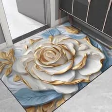 Tapete de entrada de diatomita mais vendido, de secagem rápida, fácil de limpar, design floral 3D, atacado internacional