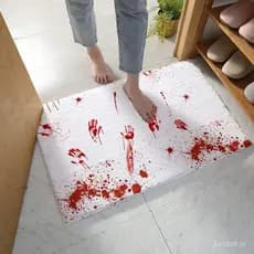 Tapete de banheiro de Halloween, com tema de terror, sangrento, em imitação de caxemira, antiderrapante, absorvente de á
