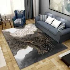 Mesa de centro luxuosa em estilo americano com carpete de cor clara, tapete artístico abstrato de estilo europeu para qu