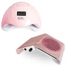 kit Manicure Alongamento Cabine de Unha gel Sun 5 48w + Aspirador Coletor de Pó Sugador1 Cooler
