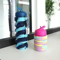 Garrafa Silicone Retrátil Dobrável Portátil De 250ml A 500ml Colorida