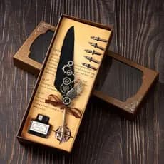 Conjunto Vintage De Canetas Asa Para Caligrafia & Arte Caneta Tinteiro Em Caixa De Presente