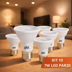 Kit 10 Lâmpadas Led Par 20 7W E27 Pix Iluminção