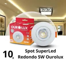 Kit 10 Spot Super Led mr16 5w Redondo Ourolux