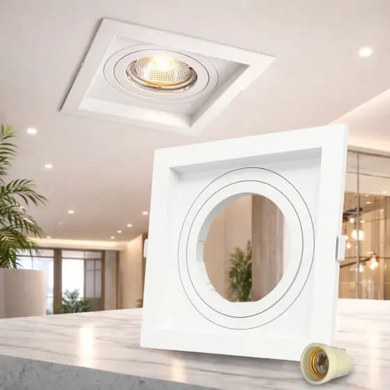 Spot Embutir Recuado PAR30 Quadrado Branco Pix