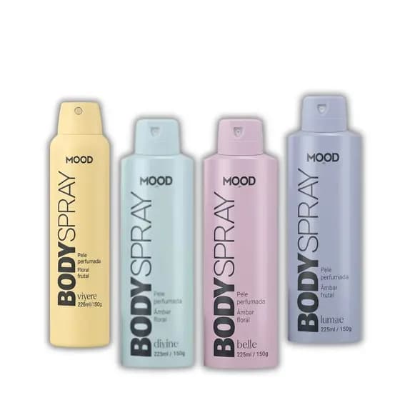 Kit 4 Body Splash Perfume Fragrância Delicada e Refrescante - Mood