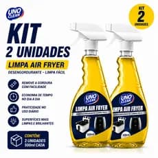 Kit 2 Espuma Limpa Air Fryer 500ml Fácil Uso Limpeza Rápida Remove Gordura Incrustada Grelha Forno Fogão