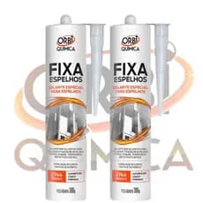 Kit 2 Fixa Espelho Para Todos Tipos De Vidro 380g Orbi - Adesivo Especial Para Espelhos