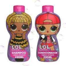 Kit Infantil Shampoo + Condicionador + Cartela de Adesivos - LOL Surprise Cabelos Cacheados