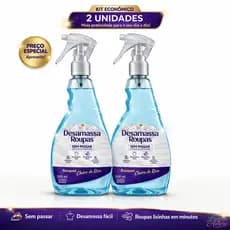 KIT 2 Desamassa Fácil Provita 500ml Passa Roupa S/ Ferro Tira Amassado e Odor Perfume Bouquet Cheiro de Rica
