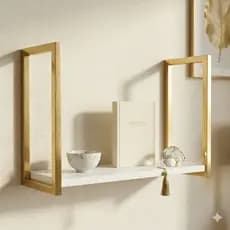 Kit Prateleira Industrial 55x20cm Suspensa em Ferro e MDF p/ Sala Quarto Cozinha Decoração Parede