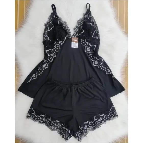Baby Doll Suede Bicolor 38 ao 52 Pijama Feminino Plus Size Conforto Verão