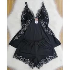 Baby Doll Suede Bicolor 38 ao 52 Pijama Feminino Plus Size Conforto Verão