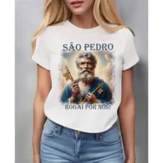Blusa tshirt feminina SÃO PEDRO,Sagrada Familia, Maria,Jesus camiseta tshirt cristã, gospel plus size
