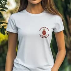 Blusa tshirt BRANCA feminina APOSTOLADO DA ORAÇÃO,CAMISETA UNISSEX, Maria,Jesus,tshirt cristã, SIMBOLO PEQUENO plus size