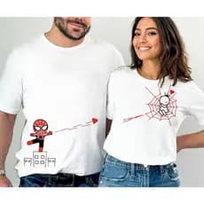 kit camiseta casal homem aranha, presente criativo namorado, namorados