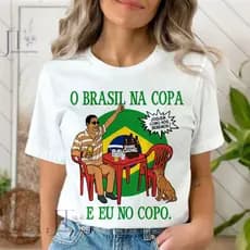 CAMISETA UNISSEX,ZECA PAGODINHO,O BRASIL NA COPA E EU NO COPO,Feminina Brasil girassol patria Bandeira shirt  plus size