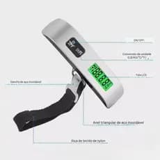 Balança Digital Portátil 50kg/10g – Precisa, Compacta e Ideal para Malas, Viagens e Bagagens ✈️