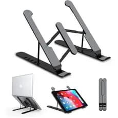 Suporte p/ Notebook Dobrável de Ferro / plástico– Ergonômico, Ajustável, Portátil e Super Resistente