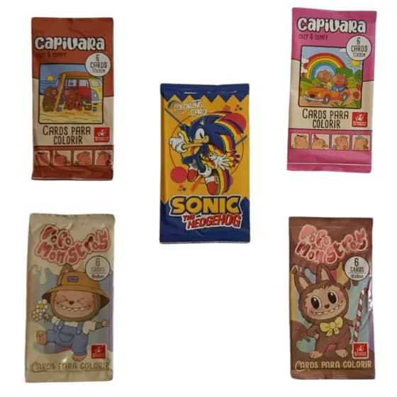 Cards para Colorir de Papel Resistente para Lápis de Cor/Giz de Cera ou Canetinhas