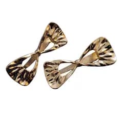 Kit 2 Presilha de Cabelo Laço Dourado Metal Moda Luxo