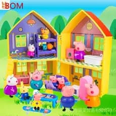 Casa de Luxo da Peppa Pig, Brinquedos de Dupla Face, Figuras de Ação Educativas para Festa em Família, Boneca Infantil B