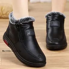 Botas de Inverno Femininas Impermeáveis, Antiderrapantes, Quentes e de Pelúcia, Calçados Casuais para Mulheres 8451