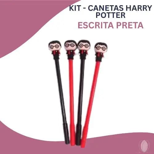 Kit Canetas Harry Potter - Escrita Preta