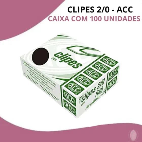 Clipes 2/0 ACC – Caixa com 100 Unidades | Organização e praticidade para o dia a dia