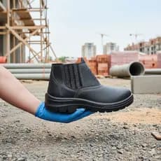 Bota Botina Segurança Couro Legítimo CA Aprovado Bota EPI Antiderrapante Confortável Leve Unisex